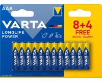 Varta batterij Longlife Power AAA, blister de 8 + 4