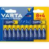 Varta batterij Longlife Power AA, blister de 8 + 4