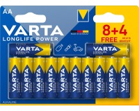 Varta batterij Longlife Power AA, blister de 8 + 4