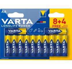 Varta batterij Longlife Power AA, blister de 8 + 4