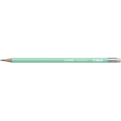 En_lapices de grafito con goma stabilo swano mina 2,2 mm dureza hb verde pastel