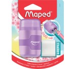 Maped sharpener + eraser Connect Soft Touch, pastel color, blister pack