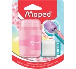 Maped sharpener + eraser Connect Soft Touch, pastel color, blister pack