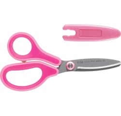 Ciseaux droitiers bouts ronds Plus Japan Fitcutcurve Kids 14,5 cm rose