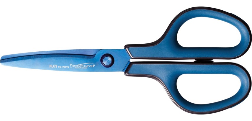 Right-handed scissors with rounded tips Plus Japan Fitcut Curve Titanium 17.5 cm