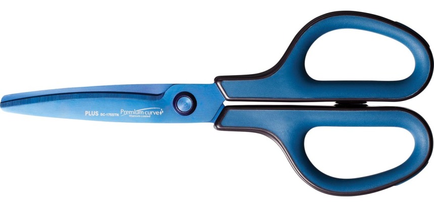 Plus FitCut Curve PREMIUM ciseaux, 17,5 cm, lames en titane, bleu, sous blister