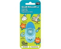 PLUS lijmroller, 6 mm x 12 m, blauw, blister van 1 stuk