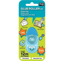 PLUS dérouleur de colle, 6 mm x 12 m, bleu, blister de 1 pièce