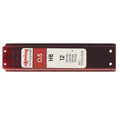 Rotring mines, 0,5 mm, HB, étui de 12 pièces