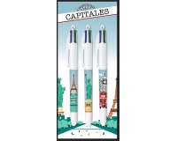 Bic 4 Colours Décor Limited Edition, balpen, medium, 4 klassieke inktkleuren - Kleur behuizing willekeurig