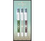 Bic 4 Colours Décor Limited Edition, stylo bille, moyen, 4 couleurs d'encre classique - Couleurs de corps aléatoires.