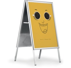 Haltbarer Plakatständer Fold, aus Aluminium, silber, Größe A1