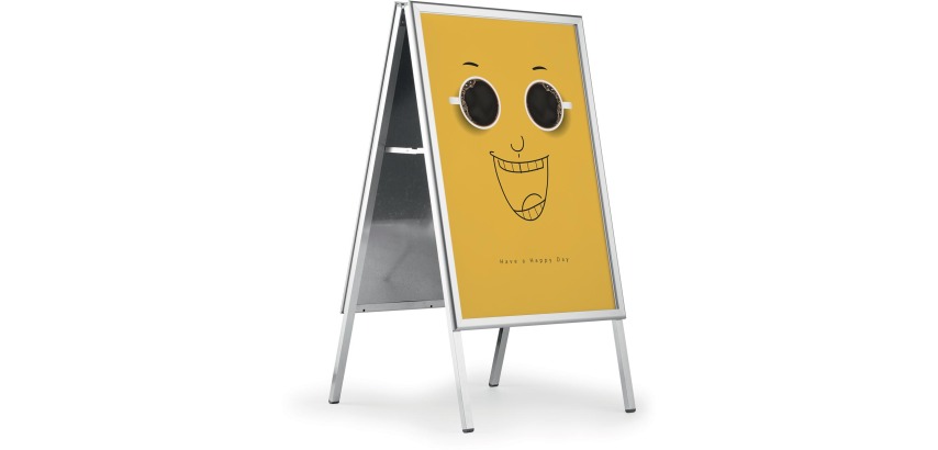 Haltbarer Plakatständer Fold, aus Aluminium, silber, Größe A1