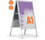 Haltbarer Plakatständer Fold, aus Aluminium, silber, Größe A1