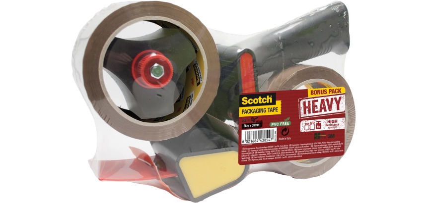 Scotch Tape Dispenser with 2 Secure Seal Rolls 66mx50mm Brown