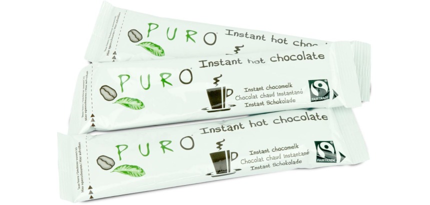 Puro sachets de poudre de cacao, du commerce équitable, 30 g, boîte de 100 pièces