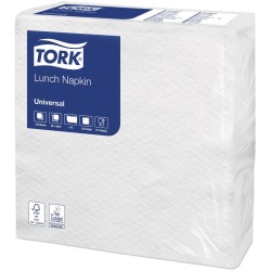 Tork servetten ft 30 x 30 cm, 1-laags, wit, pak van 100 stuks