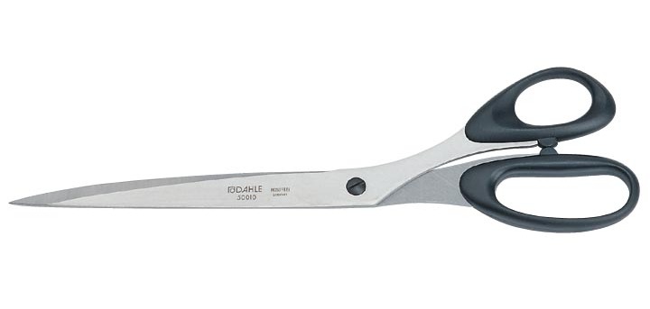Dahle Schere Professional, 28 cm, rechts, spitze Enden, Edelstahl, schwarz, Blisterpackung mit 1 Stück
