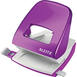 Leitz NeXXt Series WOW Perforateur de bureau, métal, 30 feuilles, pourpre, sous blister