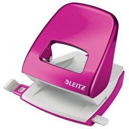 Leitz WOW perforator, 30 blad, roze, op blister