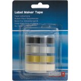 Desq tape voor lettertang 9 mm, traditioneel, blister van 4 kleuren