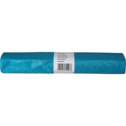 Sac poubelle 20 microns, ft 70 x 110 x 0,2 cm, 120 litres, PEHD recyclé, bleu,  rouleau de 25 pièces