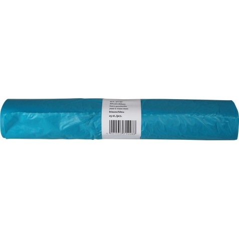 Vuilniszak 20 micron, ft 70 x 110 x 0,2 cm, 120 liter, HDPE recycled, blauw, rol van 25 stuks