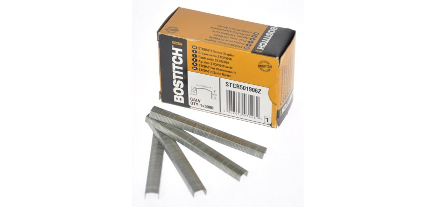 Bostitch STCR5019 staples, 6 mm, box of 5,000 staples