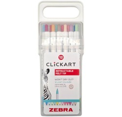 ZEBRA Clickart viltstift, 12 stuks, geassorteerde kleuren