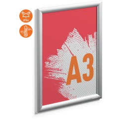 Durable Outdoor Poster Frame, aluminum, silver, waterproof, size A3