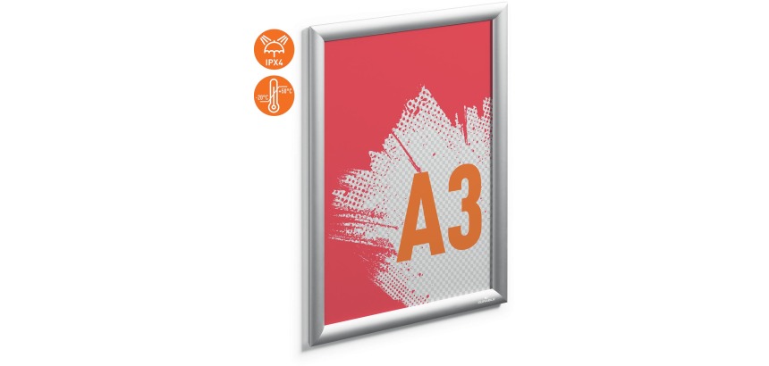 Haltbarer Outdoor-Plakatrahmen, aus Aluminium, silber, wasserdicht, Größe A3