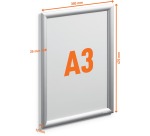 Haltbarer Outdoor-Plakatrahmen, aus Aluminium, silber, wasserdicht, Größe A3