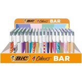 BIC Colours Bar 4-kleurenbalpen, medium, klassieke inktkleuren, display van 216 stuks, assorti