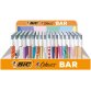 BIC 4 Colours Bar stylo bille 4 couleurs, moyen, 4 couleurs d'encre classique, présentoir de 216 pièces,