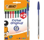 Stylo bille BIC Cristal Medium bleu blister 8 + 2 gratuits