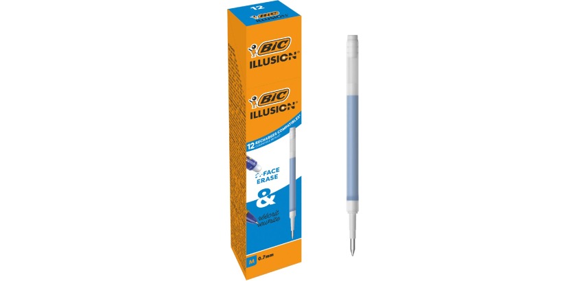 Bic refill for Gel-ocity Illusion gel ink roller, box of 12 pieces, blue