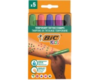 Bic Kids feutres de tatouage temporaire, assortis, set de 5 pièces