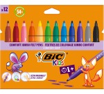 Bic Kids Comfort Jumbo feutres, étui de 12 pièces