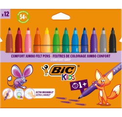 Bic Kids Comfort Jumbo feutres, étui de 12 pièces