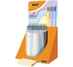 Bic 4 Colours Pastel stylo bille 4 couleurs, moyen, 4 couleurs d'encre classique, présentoir de 30 pièces