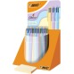 Bic Colours Pastel 4-kleurenbalpen, medium, klassieke inktkleuren, display van 30 stuks