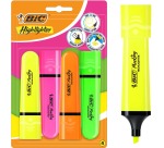 Bic Highlighter Flat, assorted colors, pack of 4 pieces