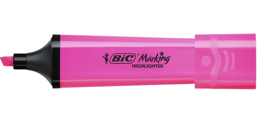 Bic Highlighter Flat, pink