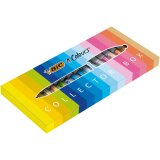 Bic Colours Collector Box 4-kleurenbalpen, medium, klassieke, pastel en fasion inktkleuren, doos van 15 s