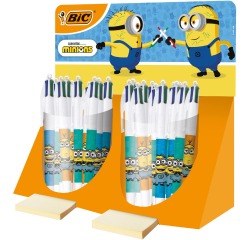 Bic Colours Minions 4-kleurenbalpen, medium, klassieke inktkleuren, display van 40 stuks