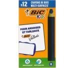 Whiteboardpotlood BicKids Multi Surface blauw doos à 12 stuks