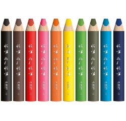 Bic Kids crayon pour tableaux blancs Multi-Surfaces, assorti, étui de 3 pièces + broyeur et toile