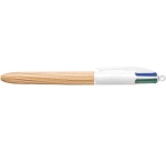 Bic 4 Colours Wood Style ballpoint pen 4 colors, medium, 4 classic ink colors, blister-packed