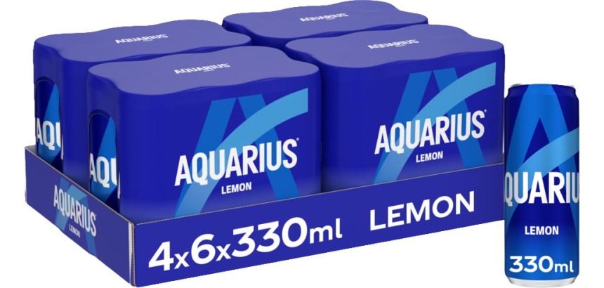 Aquarius Orange boisson rafraîchissante, canette de 33 cl, paquet de 24 pièces