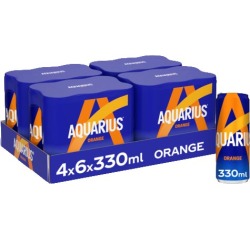 Aquarius Lemon boisson rafraîchissante, canette de 33 cl, paquet de 24 pièces